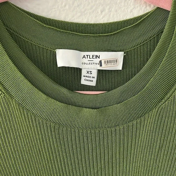 Atlein Collective Green Knit Midi Dress, RTR - Picture 7 of 11